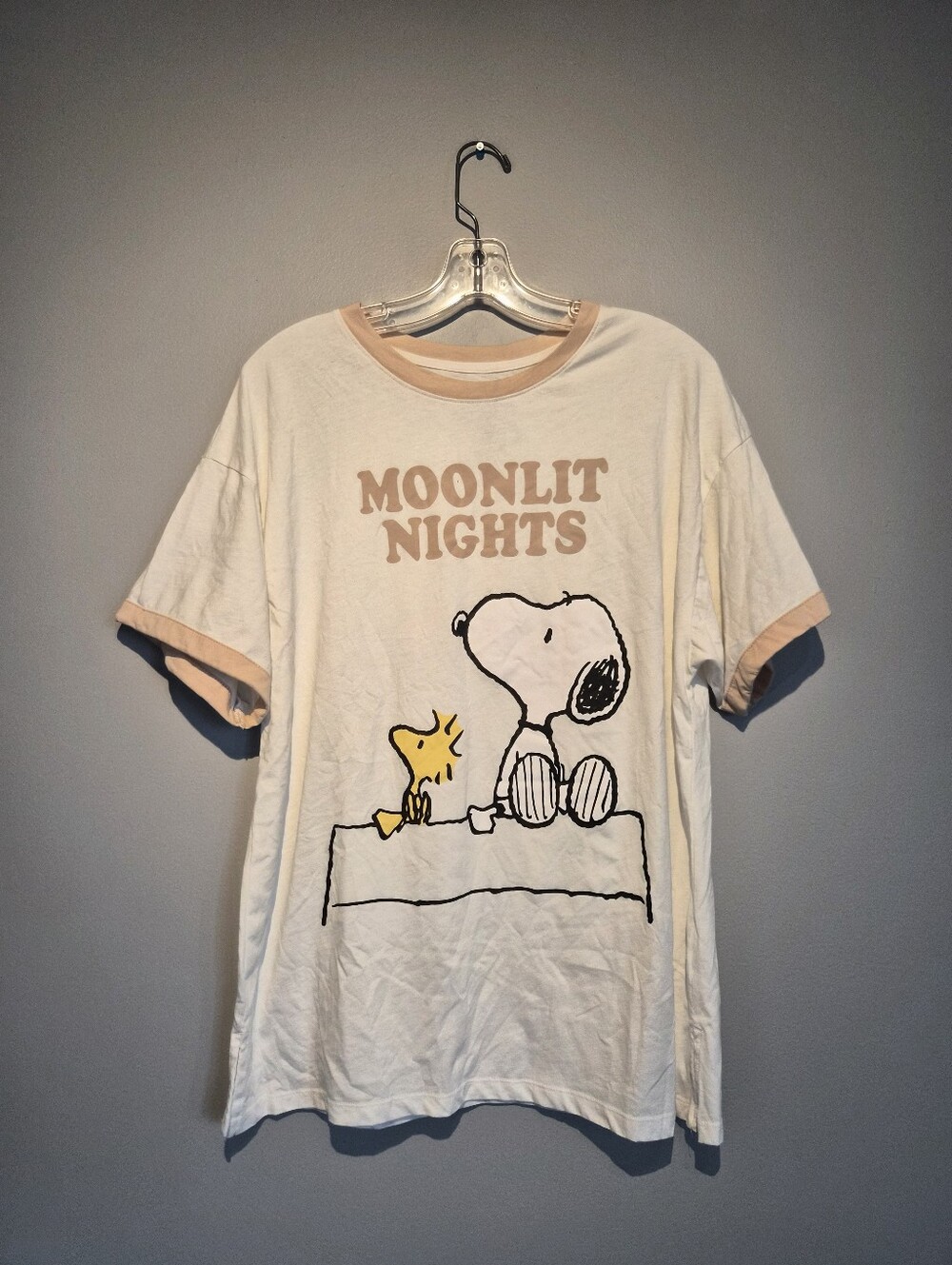 Peanuts Moonlit Nights Snoopy With Woodstock Graphic T-Shirt | Size XSTP